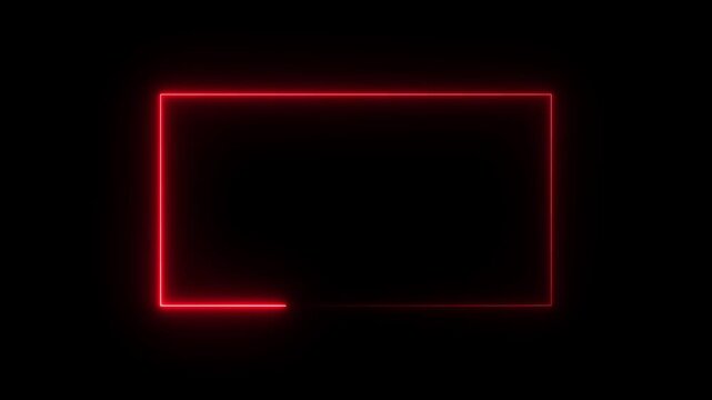 Animation of glowing neon rectangles abstract background. abstract glowing neon rectangle border frame. Square rectangle picture frame with two tone neon color motion graphic.