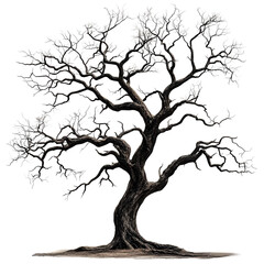 Fototapeta premium Gnarled Dead Tree with Bare Branches