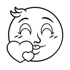 Fototapeta premium blowing kiss emoji style