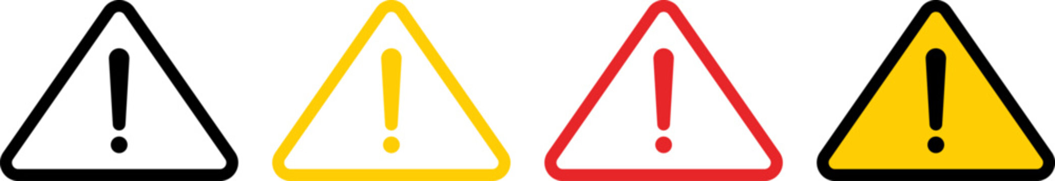 Variety of warning signs with exclamation marks
