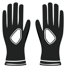 Obraz premium Black gloves graphic isolated on white, detailed illustration, protective apparel