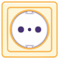 Electrical power outlet illustration for home and office energy connection