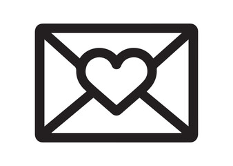 Love Mail icon, Love Mail solid vector