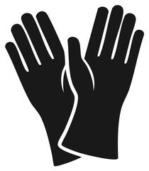 Obraz premium Black cleaning gloves illustration showing hands protection for household tasks and work