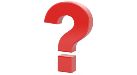 Red Question Mark symbol query isolated on a transparent background