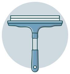 Blue window cleaner in circle illustration cleaning service or home