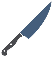 Chef Knife Illustration Isolated. Kitchen utensil for food preparation.