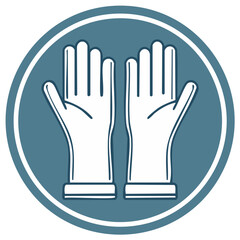 Illustration of protective gloves sign symbol in a circle safety graphic