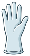 Fototapeta premium Cartoon illustration of a blue medical glove isolated on white background
