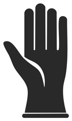 Obraz premium Protective Rubber Glove Depicted with a Simple Solid Dark Gray Shade Vector Design