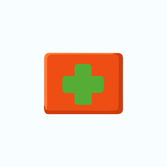 Obraz premium First aid box icon logo flat vector design
