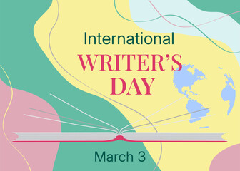 International Writers Day Open Book Abstract Background