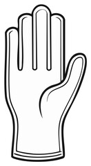 Obraz premium Stylized Black Outline of a Single Hand Raised Upwards