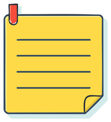 Sticky Note with Lines and Binder Clip for Reminders or To Do Lists
