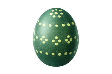 Green easter egg with yellow dots pattern celebrating spring holiday