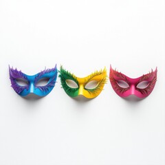 Colorful Carnival Masks in Vibrant Colors for Festive Celebrations