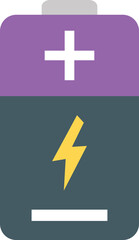 Fototapeta premium Battery icon with plus sign and lightning bolt on white background