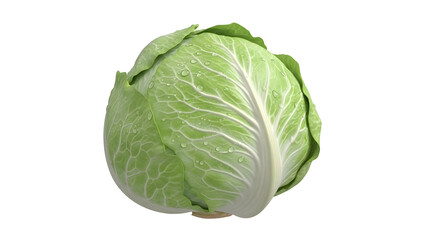 Obraz premium Fresh Green Cabbage on Transparent Background Isolated transparent background