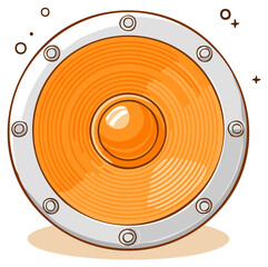 Abstract illustration of orange and silver round object