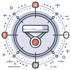 Gamification concept with an award medal on a futuristic data dashboard for achievement and success