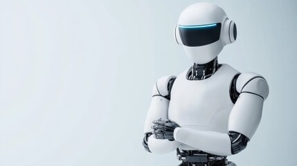 Futuristic humanoid robot with sleek design and glowing elements in studio