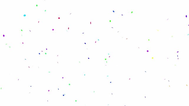 confetti rain effect overlay alpha channel. Confetti Party Popper Explosion Animation. Slow motion Falling confetti Particles animation. multicolor gold confetti isolated background in background in4K