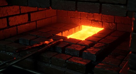 Industrial Furnace with Molten Metal