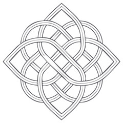 Intricate Celtic knot graphic. Geometric symbol of ancient tradition. Seamless pattern.