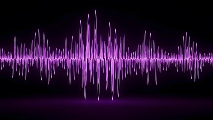 Neon light design creates an abstract visual of sound waves in a dark setting with bright colors and sharp lines