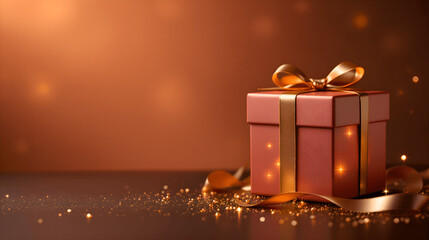 Elegant Valentine&rsquo;s Day Gift Box with Copy Space, Luxury Romantic Present Background for Marketing, Advertising, E-commerce Promotion, Love Campaigns, Holiday Sales and Premium Brand Design
