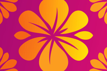 Stylized Gradient Background with Hibiscus Repeat Pattern