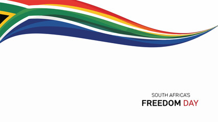 South Africa's Freedom Day vector illustration. Flat design banner with national flag colors. Minimalist holiday background with copy space. Patriotic graphic for April 27 celebration