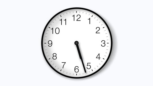 Analog Wall Clock Spinning Through the Hours, Time, Speed and Deadline Concept, 4K Animation