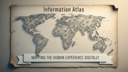 Digital World Map Information Atlas Representing Human Experience