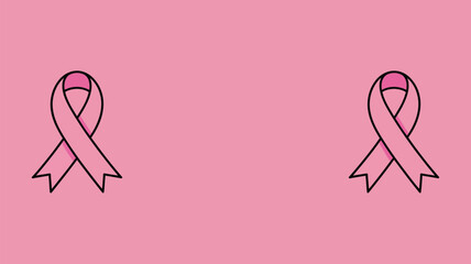 Obraz premium Pink ribbons on pink background Vector