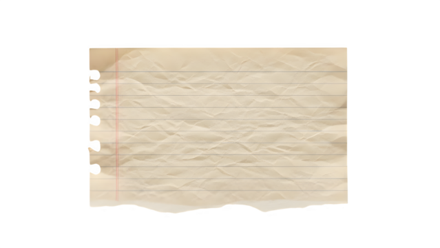 Blank lined paper notebook page isolated on transparent background - Powered by Adobe