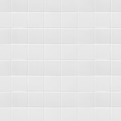 Clean White Tile Wall with Simple Grid Pattern for Modern Interior Design and Backdrop