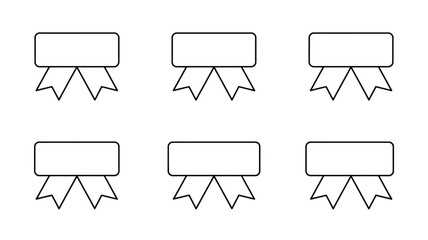 Fototapeta premium Set of six identical ribbon badges Vector
