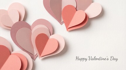 Valentine Background With Paper Cut Heart Layers