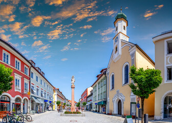 Altstadt, Murnau am Staffelsee, Bayern, Deutschland 