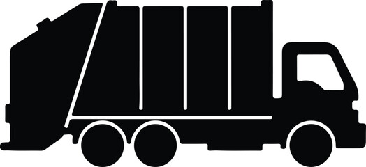 Silhouette sanitation garbage truck vehicle for waste management illustration vector © Tamjida Alam