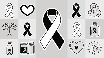 Fototapeta premium Awareness symbols for health causes Vector