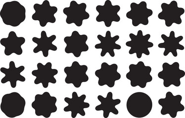 Fototapeta premium Black blobs on white background shapes
