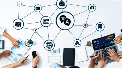 Translation icons show international languages, interpretation, and communication. Translation...