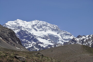 Fototapeta premium View of Aconcagua Mountain from Aconcagua Provincial Park - Mendoza, Argentina