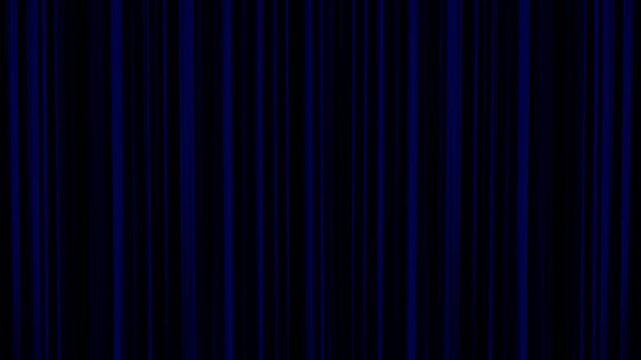 Spotlight on blue stage curtain animation with random moving lights after close and before open from left and right on green screen. 4K animated curtain spotlight for cinematic stage opening closing.