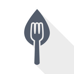 Eco nutrition icon representing plant based food and healthy eating.