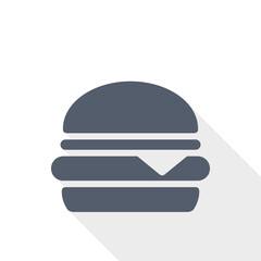 Burger icon representing fast food meal and restaurant cuisine.