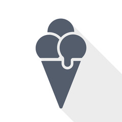 Ice cream cone icon representing frozen dessert and sweet treat.