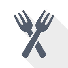 Crossed forks icon representing dining, restaurant service and food culture.